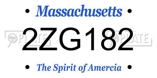2ZG182 Massachusetts License Plate