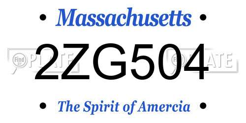 2ZG504 Massachusetts License Plate
