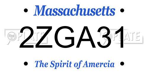 2ZGA31 Massachusetts License Plate