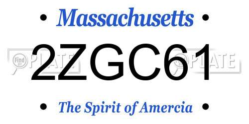 2ZGC61 Massachusetts License Plate