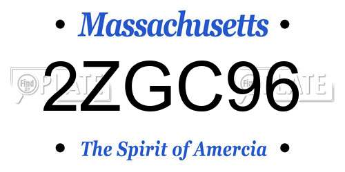 2ZGC96 Massachusetts License Plate