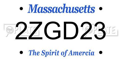 2ZGD23 Massachusetts License Plate