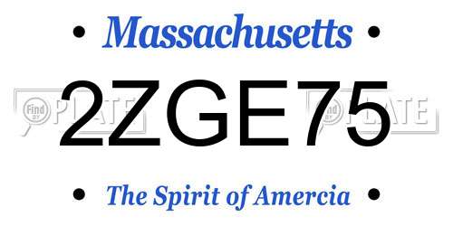 2ZGE75 Massachusetts License Plate