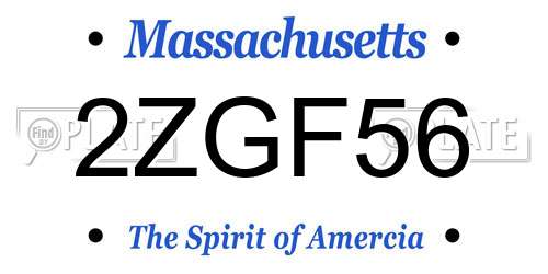 2ZGF56 Massachusetts License Plate