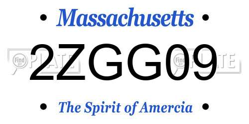 2ZGG09 Massachusetts License Plate