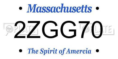 2ZGG70 Massachusetts License Plate