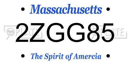 2ZGG85 Massachusetts License Plate