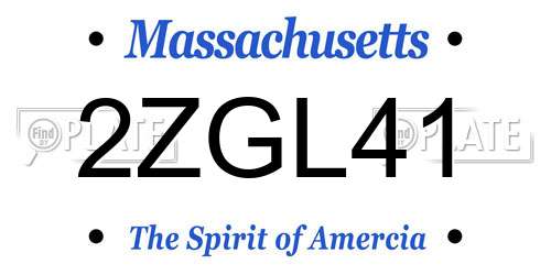 2ZGL41 Massachusetts License Plate
