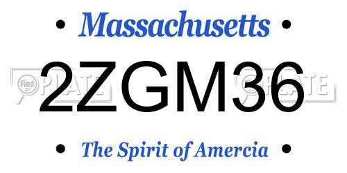 2ZGM36 Massachusetts License Plate
