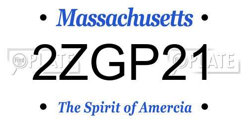 2ZGP21 Massachusetts License Plate