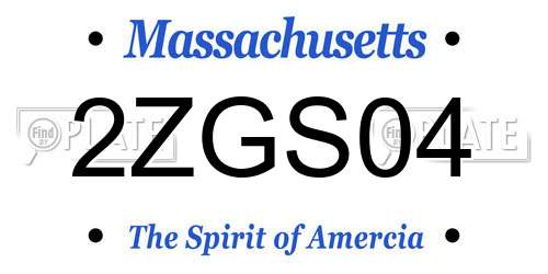 2ZGS04 Massachusetts License Plate