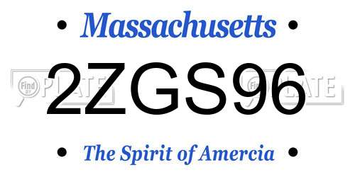 2ZGS96 Massachusetts License Plate
