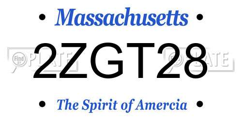2ZGT28 Massachusetts License Plate