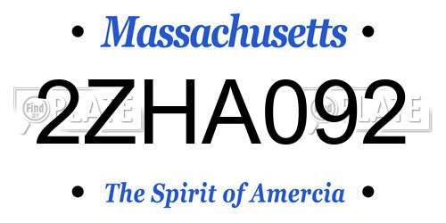 2ZHA092 Massachusetts License Plate