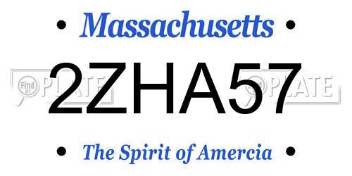 2ZHA57 Massachusetts License Plate
