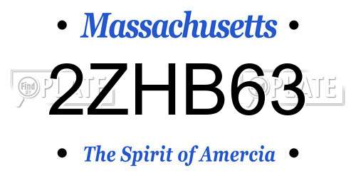2ZHB63 Massachusetts License Plate
