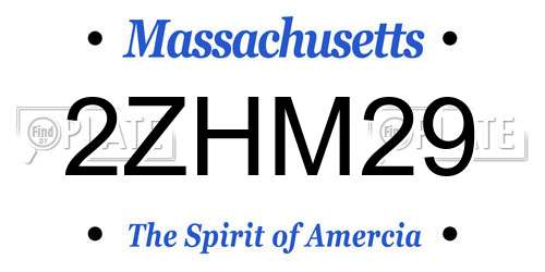 2ZHM29 Massachusetts License Plate