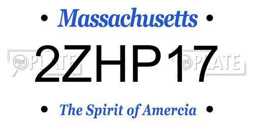 2ZHP17 Massachusetts License Plate