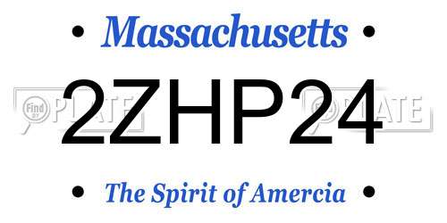 2ZHP24 Massachusetts License Plate