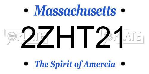 2ZHT21 Massachusetts License Plate