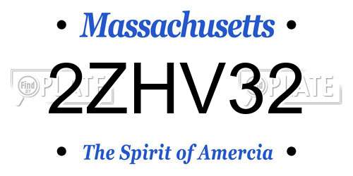 2ZHV32 Massachusetts License Plate