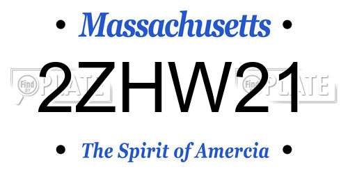 2ZHW21 Massachusetts License Plate
