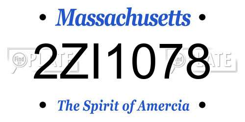 2ZI1078 Massachusetts License Plate