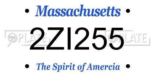 2ZI255 Massachusetts License Plate
