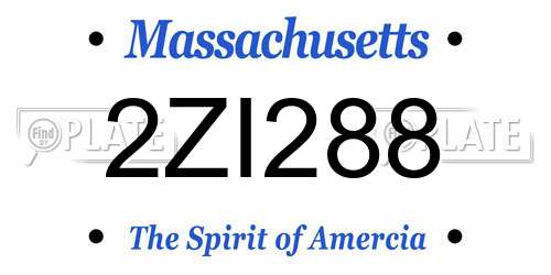 2ZI288 Massachusetts License Plate