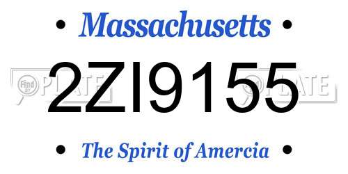 2ZI9155 Massachusetts License Plate