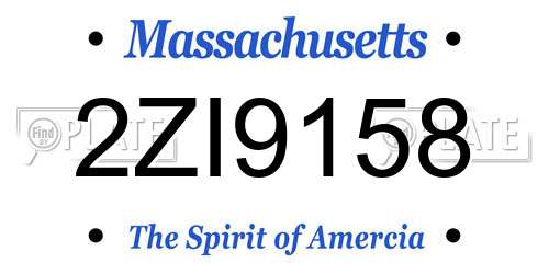 2ZI9158 Massachusetts License Plate