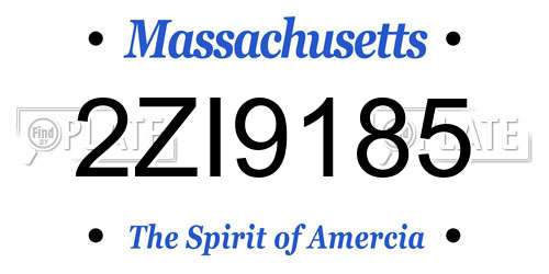 2ZI9185 Massachusetts License Plate