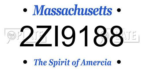 2ZI9188 Massachusetts License Plate