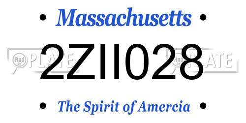 2ZII028 Massachusetts License Plate
