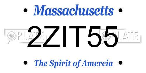 2ZIT55 Massachusetts License Plate