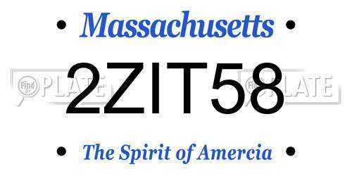 2ZIT58 Massachusetts License Plate