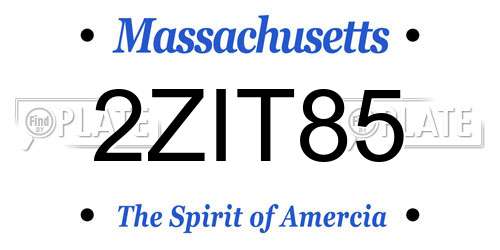 2ZIT85 Massachusetts License Plate