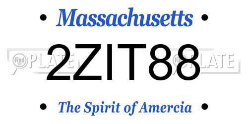 2ZIT88 Massachusetts License Plate