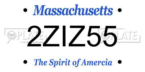 2ZIZ55 Massachusetts License Plate