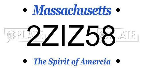 2ZIZ58 Massachusetts License Plate