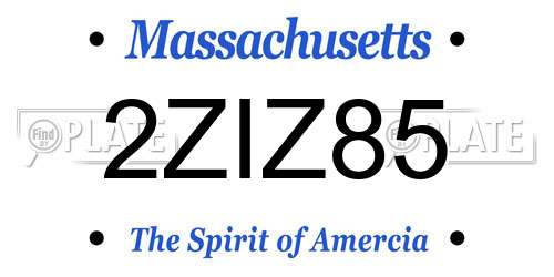 2ZIZ85 Massachusetts License Plate