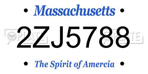 2ZJ5788 Massachusetts License Plate