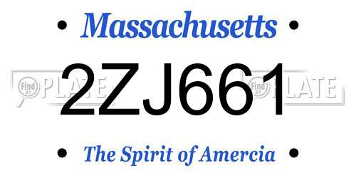 2ZJ661 Massachusetts License Plate