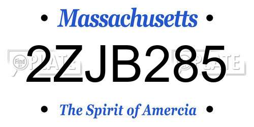 2ZJB285 Massachusetts License Plate