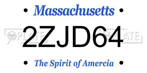 2ZJD64 Massachusetts License Plate