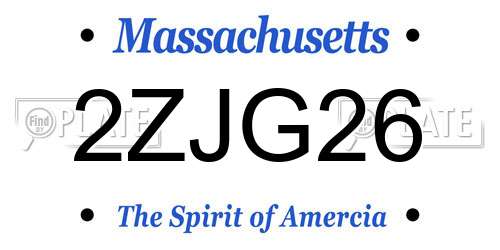 2ZJG26 Massachusetts License Plate