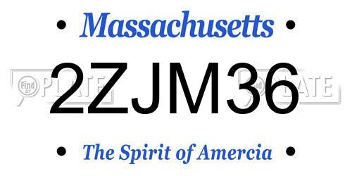 2ZJM36 Massachusetts License Plate