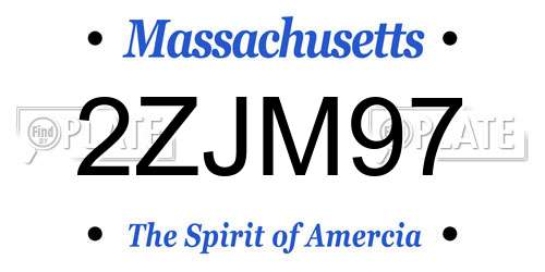 2ZJM97 Massachusetts License Plate