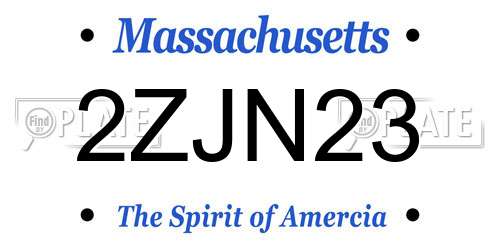 2ZJN23 Massachusetts License Plate