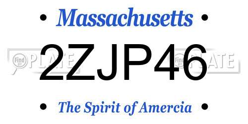 2ZJP46 Massachusetts License Plate